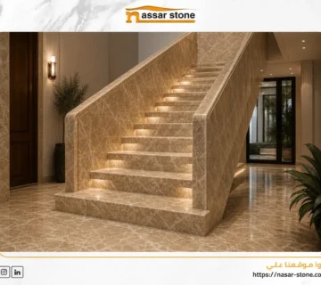 درابزين رخام فاخر للسلالم